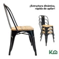thumbnail image 4 of Silla Tolix Vintage Con Asiento Madera Para Comedor Hogar negro, 4 of 8