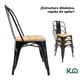 thumbnail image 4 of Silla Tolix Vintage Con Asiento Madera Para Comedor Hogar negro, 4 of 8