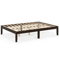 thumbnail image 2 of Costway Full Size Wooden Platform Bed Frame 14" with Rubber Wood Legs Under-bed Storage Brown, 2 of 9