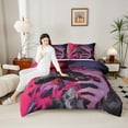 thumbnail image 4 of Castle Fairy Anime Girl Twin Comforter Sets for Teenagers,Black Red Gamepads Bedding Set, 4 of 8