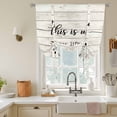 thumbnail image 3 of This Is Tie Up Curtain 63 Inches Long, Us Our Life Our Story Our Home Balloon Style Kitchen Window Curtain Over Sink, Small Window Rod Pocket Curtain 52"x63", 3 of 9