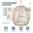 thumbnail image 3 of SWITTE Egg Chair with Stand , PE Wicker Hanging Outdoor Egg Chair with Metal Frame, Beige, 3 of 8