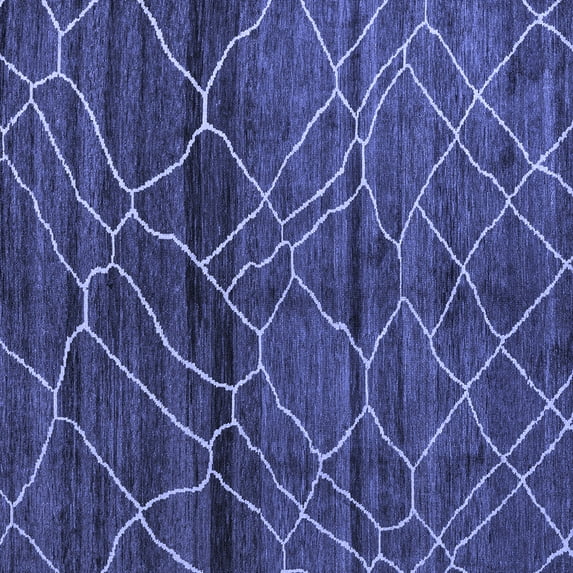 Ahgly Company Indoor Square Oriental Blue Modern Area Rugs, 8' Square