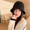 thumbnail image 4 of LinYooLi Autumn And Winter New Hollow Knitted Bucket Hat Versatile Face Facial Fisherman Hat Version Simple Warm Basin Hat, 4 of 9
