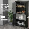 thumbnail image 4 of HOMCOM 72" Freestanding Kitchen Pantry, Buffet Cabinet, Black, 4 of 10