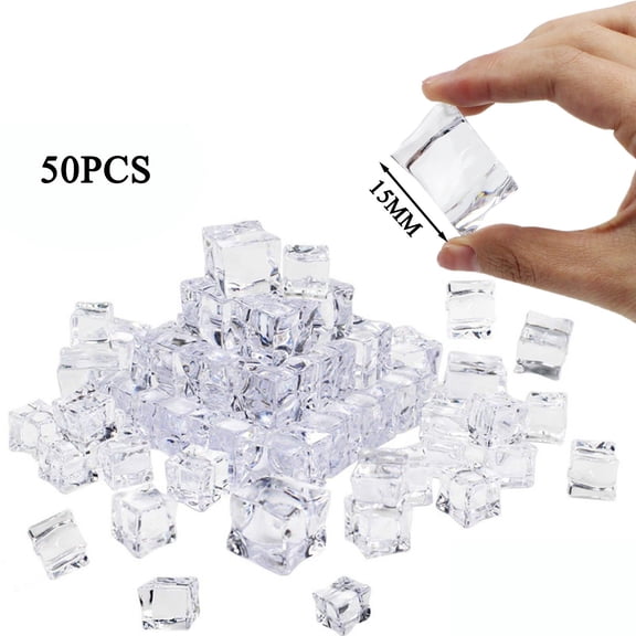 Washable Reusable Acrylic Ice Cubes - Refreezable Fake Ice for Drinks, Simulation Plastic Cubes for Home, Bars & Parties,A