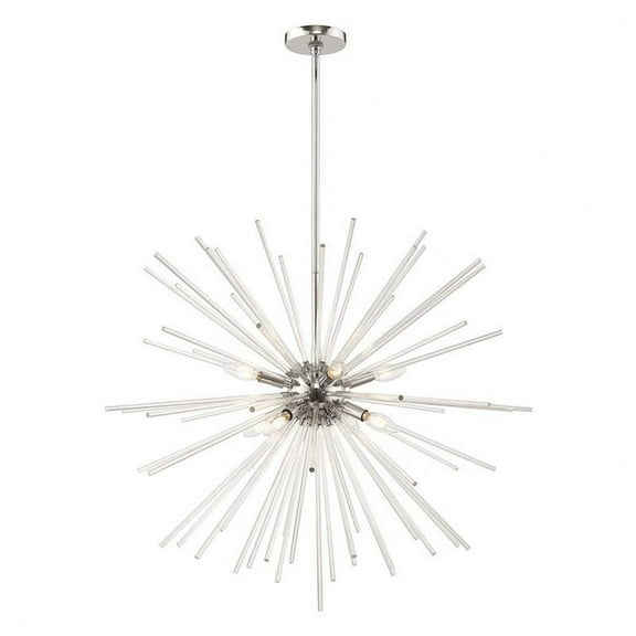 Mid Century Modern Eight Light Chandelier-Polished Chrome Finish Bailey Street Home 218-Bel-3110555