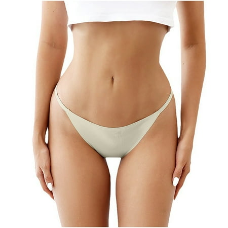 Vblhal Early Black and Friday Lightning Deals Low-rise High Cut Underwear for Women Tagless Seamless Panties String Bikini Panty Comfort Stretchy Thongs Briefs