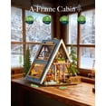 thumbnail image 4 of Robotime A-Frame Cabin DIY Miniature House Kit,Mini Wooden Dollhouse Building Sets for Home Decor,Tiny House Craft Kits Gift for Adults Teens, 4 of 8