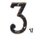 thumbnail image 1 of Número de dirección de la casa Número de puerta de puerta de metal de hierro fundido sólido de 5,5 pulgadas (Número 3), 1 of 1
