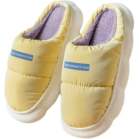 

CoCopeanut Puffer Slippers for Women Men Cozy Winter Plush Lining House Slippers Indoor Outdoor