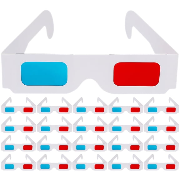 TABLZONE 200Pcs 3D Paper Cardboard Glasses in Red for Movie Theater, Party Viewing, Entertainment and Fun