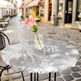 thumbnail image 6 of Grey Christmas Balls Round Tablecloth for 36-44 Inch Tables, Fitted Table Cover with Elastic Edge, Xmas Balls Gray Waterproof Outdoor Table Cloth Protector for Patio Garden Dinner Picnic, 6 of 9
