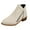 Beige, variant on Black Womens Casual Fall Boots Versatile Sweet Cool Short Boots Side Zipper Thick Heel Pointed Toe Mid Calf Ankle Boots