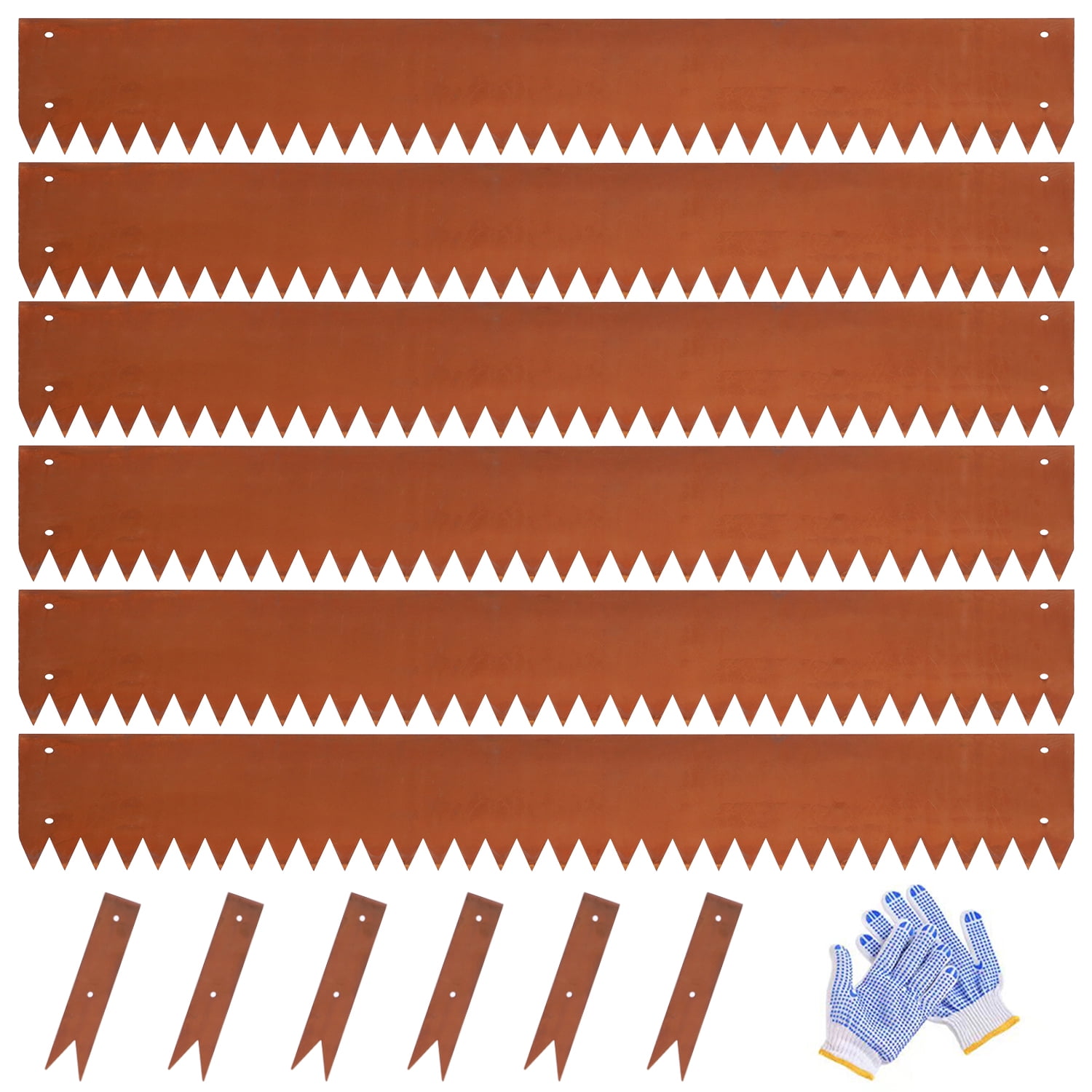 20FT Corten Steel Garden Edging, 8" Rusted Iron - Bendable Landscape Border for Flower Beds, Lawn/Yard, Hammer-in Design