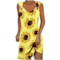 thumbnail image 2 of RYDCOT Women's Summer Dresses 2024 Beach Casual Sleeveless Sunflower Print Tank Dresses Sundress T Shirt Dresses for Women Loose Fit Sale or Clearance, 2 of 5