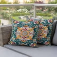 thumbnail image 5 of 2 Pack Outdoor Waterproof Throw Pillow Covers,Bohemia Terracotta Flower Decorative Square Pillow Case Patio Pillowcases for Chair Couch Sofa 16x16in, 5 of 9
