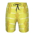 thumbnail image 4 of Disketp Men'S Swim Trunks Hawaiian Breathable Surf Beach Swimsuits Mesh Lining Beach Shorts With Pockets-Gold Pineapple, 4 of 9