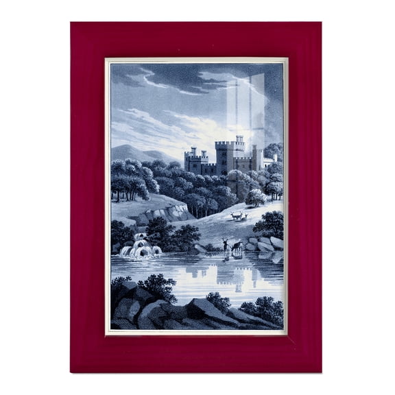 Estate View II -Framed Print w/glass-Cherry Red