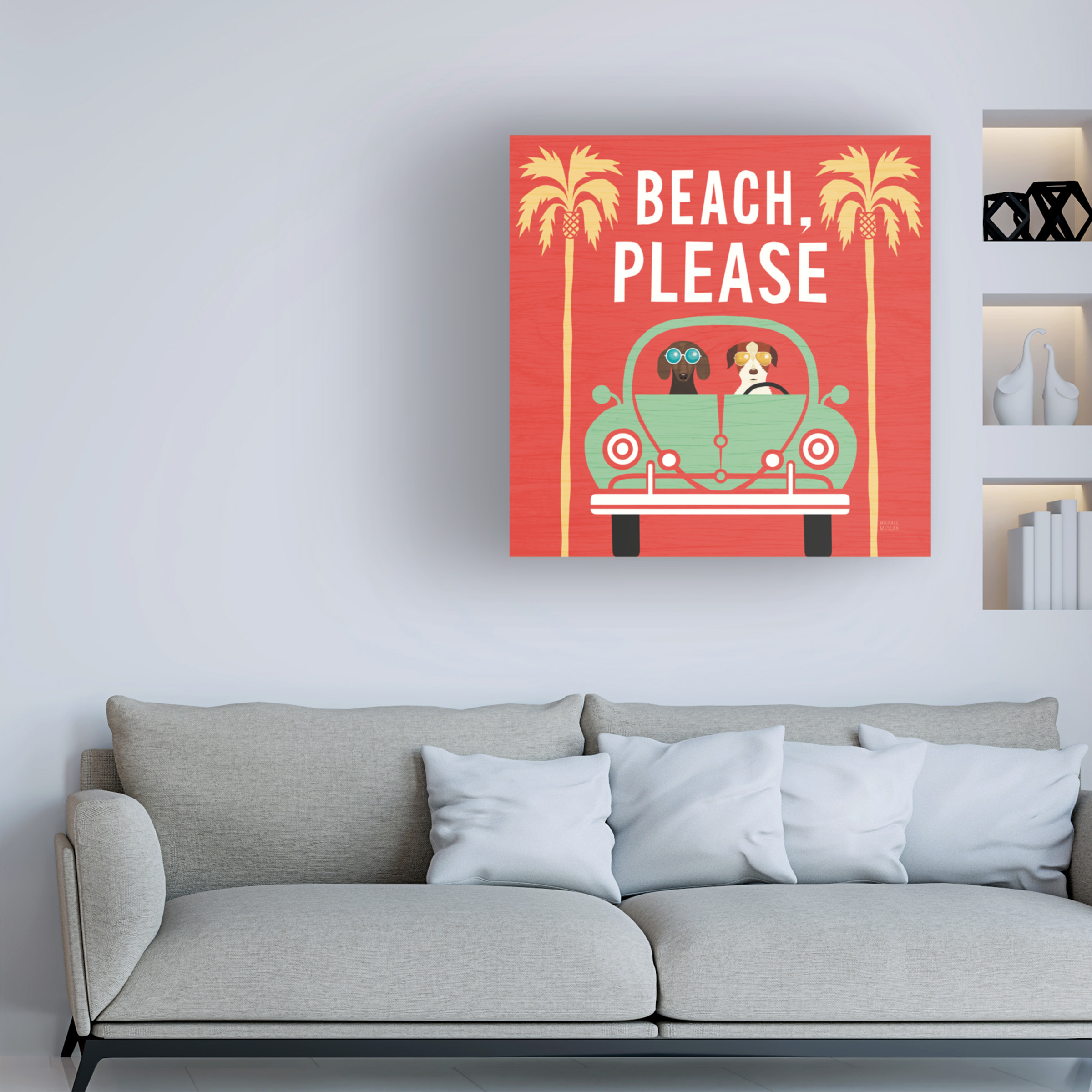 Trademark Fine Art 'Beach Bums Beetle I square' Canvas Art by Michael Mullan