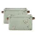 thumbnail image 2 of WOBOGO Butterfly Print with Pastel Flowers Square Storage Basket with Waterproof Canvas and PE Lining Durable PU Leather Handles 14.2×10.2×8.3in, 2 of 9