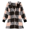 thumbnail image 5 of FNFHFY Women's Fleece Flannel Jackets Casual Zip Up Plaid Sherpa Coat Hooded Shacket Jacket with Pockets 2025 Winter Coats, 5 of 6