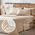 thumbnail image 4 of Davulos 7 Pieces Tufted Bed in a Bag King Comforter Set with Sheets ,Khaki Shabby Chic Boho Complete Beddding Sets with Comforter, Sheets, Pillowcases & Shams, 4 of 9