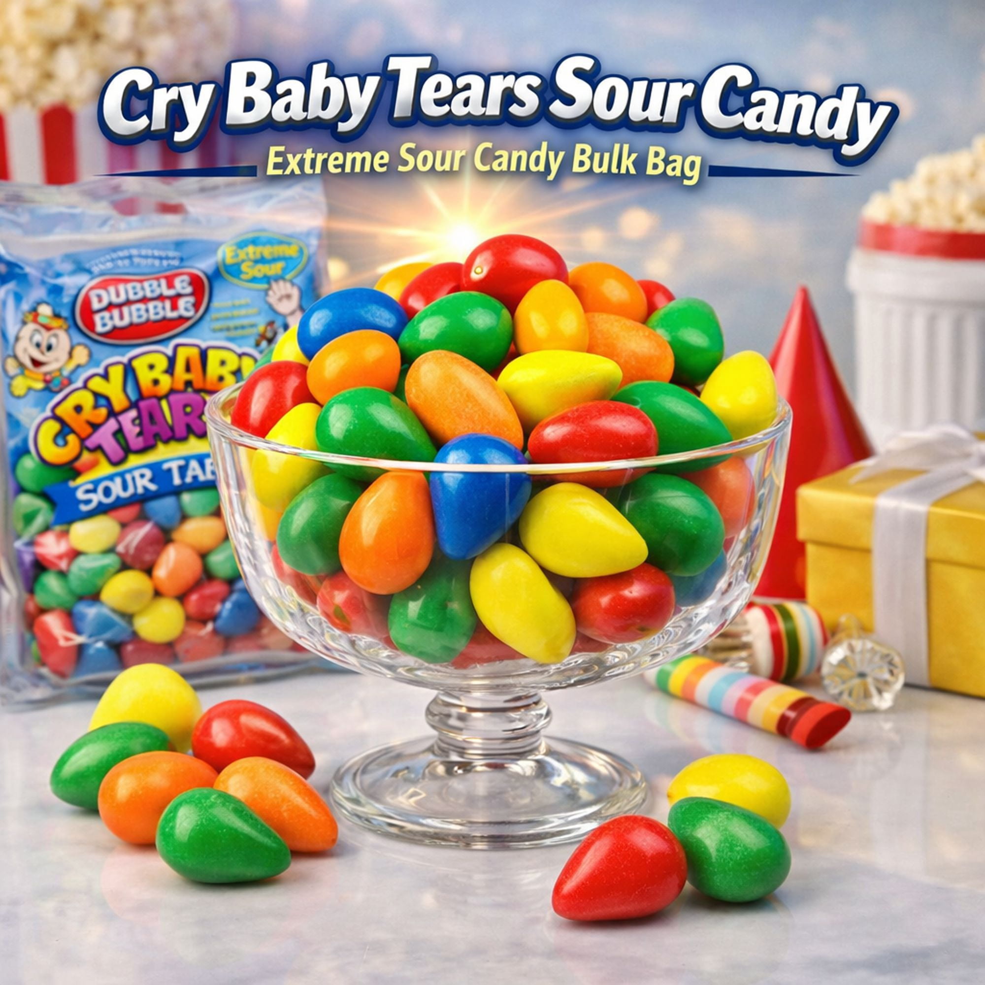 Concord Cry Baby Tears Sour Candy 2 lb Bulk Bag Tangy Hard Candy