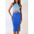 thumbnail image 3 of Vestido PRETTYGARDEN Azul Celeste-Azul, Talla Grande, Ajustado Sin Mangas, 3 of 5
