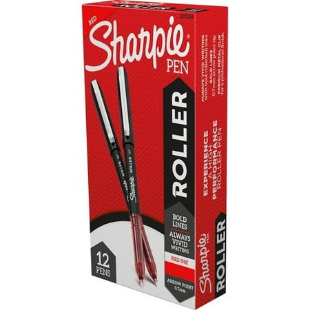 Sharpie Rollerball Pens 0.7 mm Pen Point Size - Arrow Pen Point Style - Red - 12 / Dozen