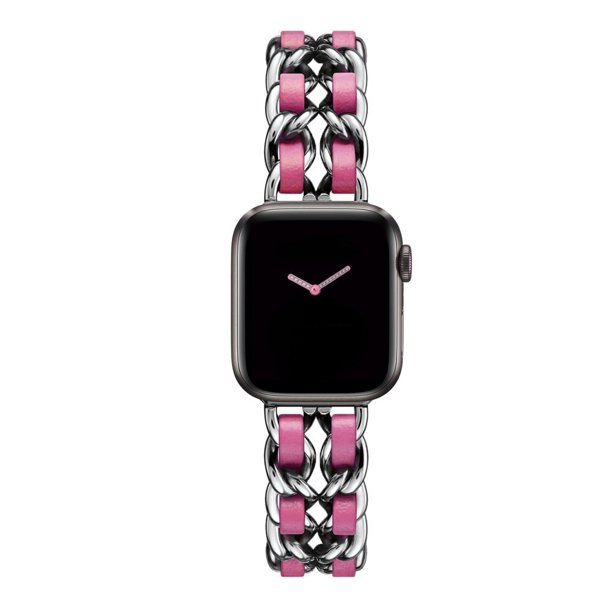 Pulsera de oro para mujer para Apple Watch Band 8 Ultra 49mm 7 SE 6 5 4 3 41mm 45mm 38/42mm 44 40mm Correa Lady Metal Leather Bracelet Tan Jianjun unisex