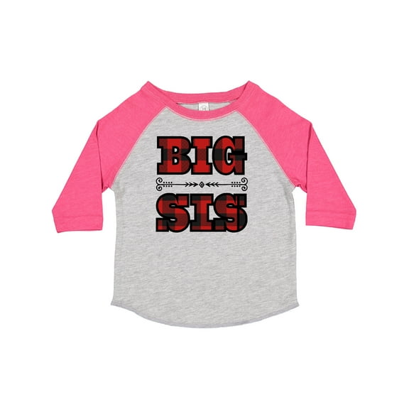 Inktastic Big Sis Buffalo Plaid Sister Girls Toddler T-Shirt