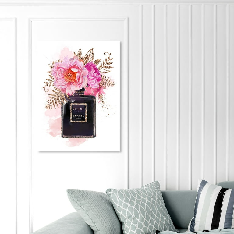 Wynwood Studio Fashion and Glam Wall Art Canvas Prints 'Bottled Floral  Scent' Perfumes - Pink, Black