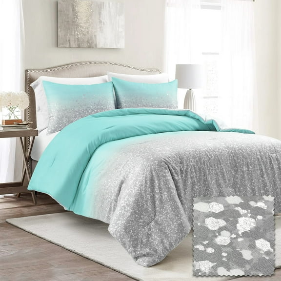 Lush Décor Blue and Gray, Ombre Polyester Comforters, King, (2 Counts)