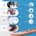 thumbnail image 4 of Outsunny Paddle Board Gonflable, Stand Up Paddle Paddle Réglable en Aluminium Antidérapant Pont Pulvérisé Tortues de Mer Conseil, avec Accessoires ISUP & Sac de Transport, 10'5 "x 30" x 6 ", Orange et Blanc, 4 of 10