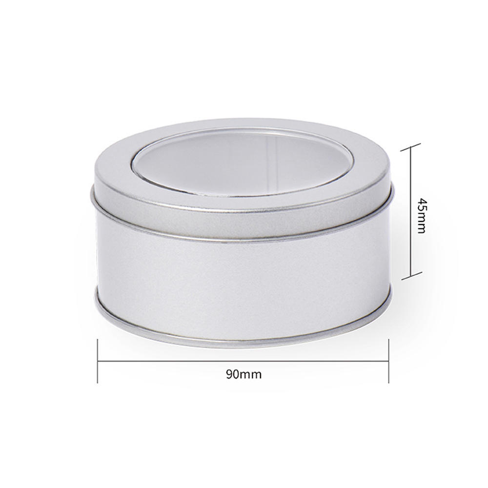 SHUNXIN Metal Candle Jars With Transparent Clear Window Bulk Round