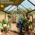 thumbnail image 2 of MUCHANT 6x9 FT Greenhouse for Outdoors, Walk-in Large Aluminum Frame Greenhouse with Quick Setup Structure and Roof Vent for Garden Backyard, Black, 2 of 6