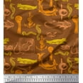 thumbnail image 1 of Soimoi Georgette Viscose Fabric Walrus,Anchor Hook & Ray Fish Ocean Printed Fabric 1 Yard 42 Inch Wide, 1 of 1