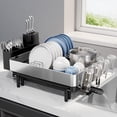 thumbnail image 2 of Dish Drying Rack for Kitchen Counter - Stainless Steel Dish Drainer with Drain Board, Removable Utensil Holder, Rust-Proof Plate, Non-Slip Feet, Large Capacity for 10 Plates 6 Bowls 4 Cups, 2 of 3