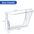 thumbnail image 3 of 6-Pack Clear Acrylic Wall File Holder - Wall Mount Hanging Pocket Organizer for Mail Magazines Office Home, 3 of 3