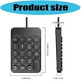 Corded Number Pad Numeric Keypad 19 Keys USB Numpad Portable Financial ...