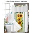 thumbnail image 4 of No Hook Shower Curtain with Snap in Liner,Watercolor Sunflower Leaves on Green Waterproof Bath Curtain Double Layers with See Through Top Window,Summer Flower Hotel Shower Curtains 36x72in, 4 of 9