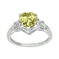 thumbnail image 1 of Bague d'Amour pour Femmes en Argent Sterling 925 avec Quartz Citron en Forme de Cœur de 8 mm, 1 of 2
