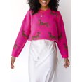thumbnail image 2 of SUNSIOM Pull Tricoté pour Femmes Manches Longues Col Rond Léopard Pull Chaud pour Automne Hiver, 2 of 6