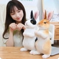 thumbnail image 6 of Lifelike Sitting Rabbit Animal Toy Adorable Stuffed Bunny For Girls Room Home Cuddly Companion, 6 of 6