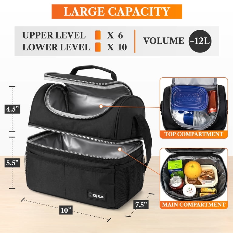 OPUX Insulated Lunch Bag, Double Decker Leakproof photo 2