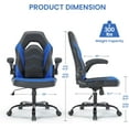 thumbnail image 2 of COCOKUN Gaming Chair with Adjustable PU Leather Seat, Flip-Up Armrests, and Swivel Design, Perfect for Home Office, Gaming, or Entertainment – Ideal for Adults, Kids, and Gamers, Black/Blue, 2 of 8