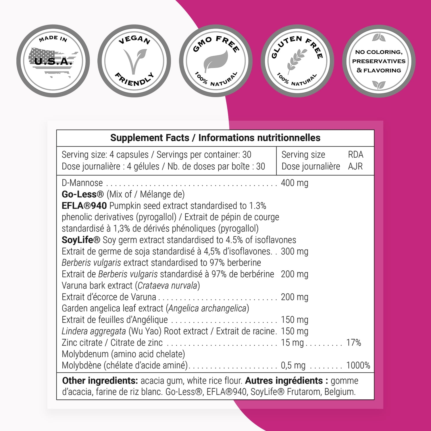 SuperSmart Complete Uricare (Patented & High Strength) - D-mannose, Go Less Pumpkin Seed, Varuna Bark - for Women & Men | Non-GMO & Gluten Free - 120 Vegetarian Capsules