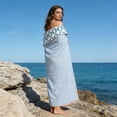 thumbnail image 6 of Microfiber Beach Towel 80*160cm, Quick Drying Bath Towel Stripe Absorbent Bath Towels for Travel, Summer, Sport, Swimming, Pool, Yoga, Camping (Light Blue), 6 of 8