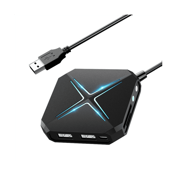 Symkmb USB Hub 3.0 Splitter 1 Drag 6 HighSpeed with Sound Card TF SD